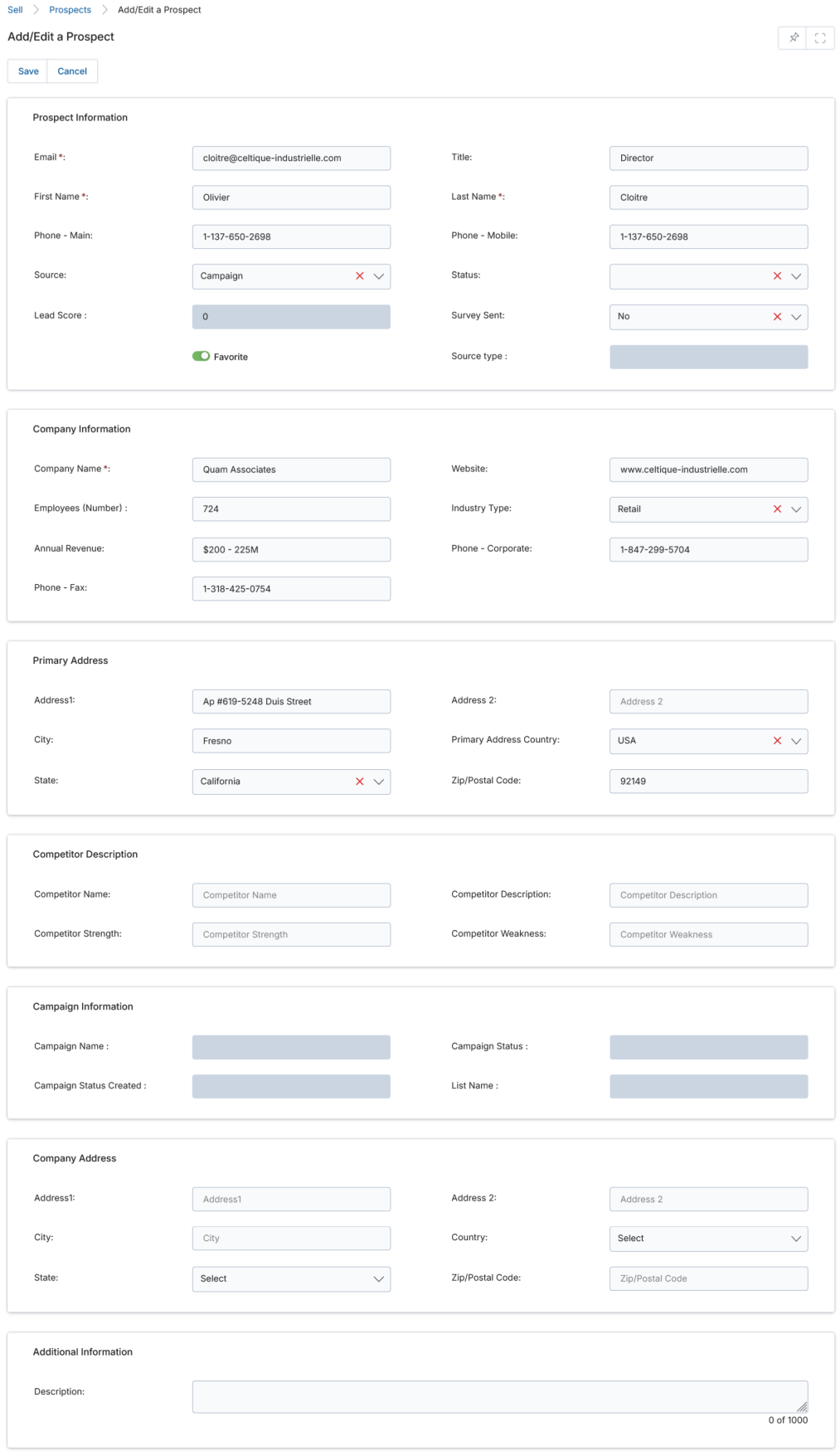 View Imports page — import history and Download Sample Data button
