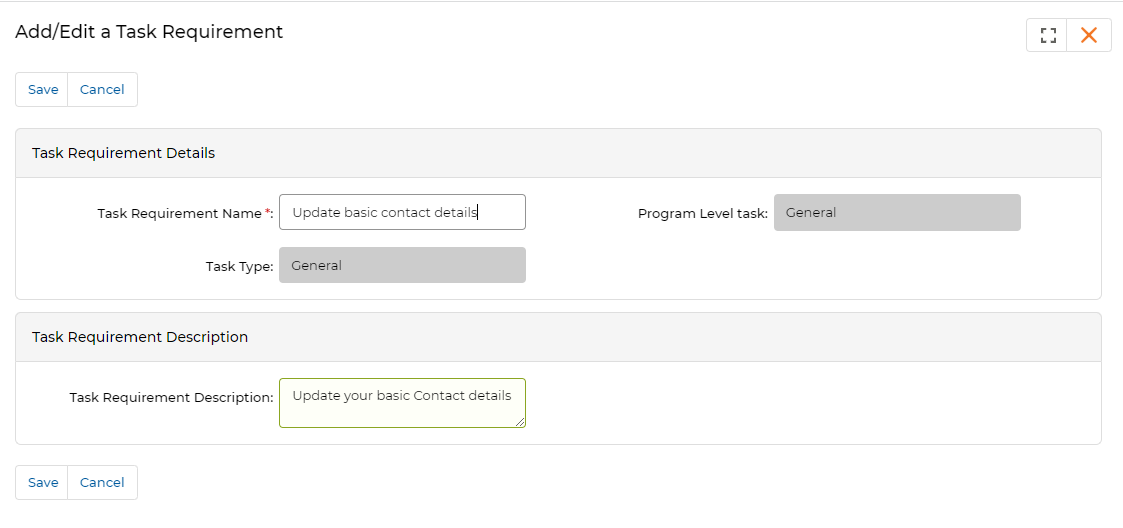 Deal Registration — View a Program Level Task page