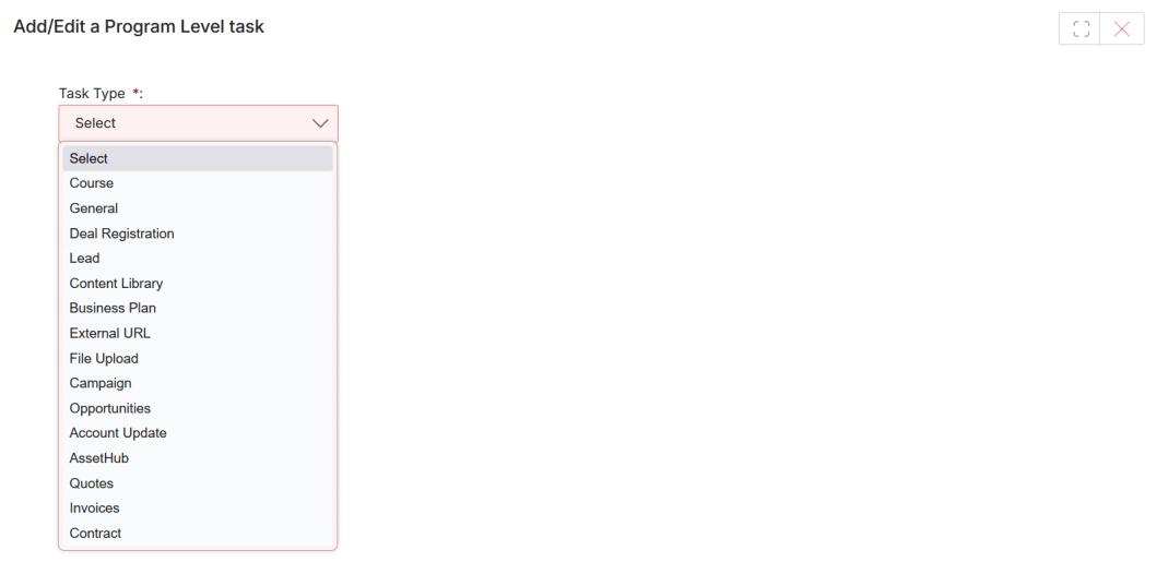 Add/Edit a Task Requirement — Content Library with Completion Criteria showing Viewed, Downloaded, and Shared options