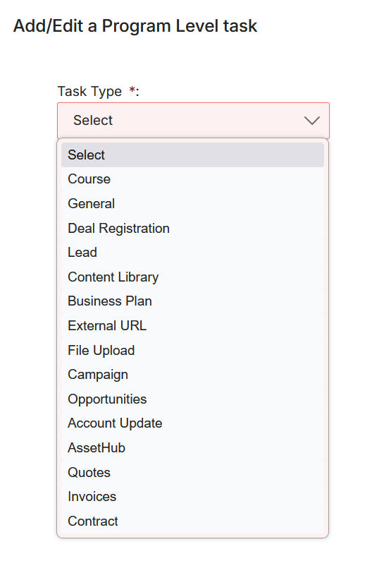 Add/Edit a Task Requirement — Contract type with Contracts selection and Completion Criteria fields