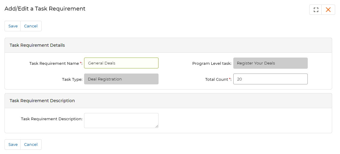 Content Library — View a Program Level Task page