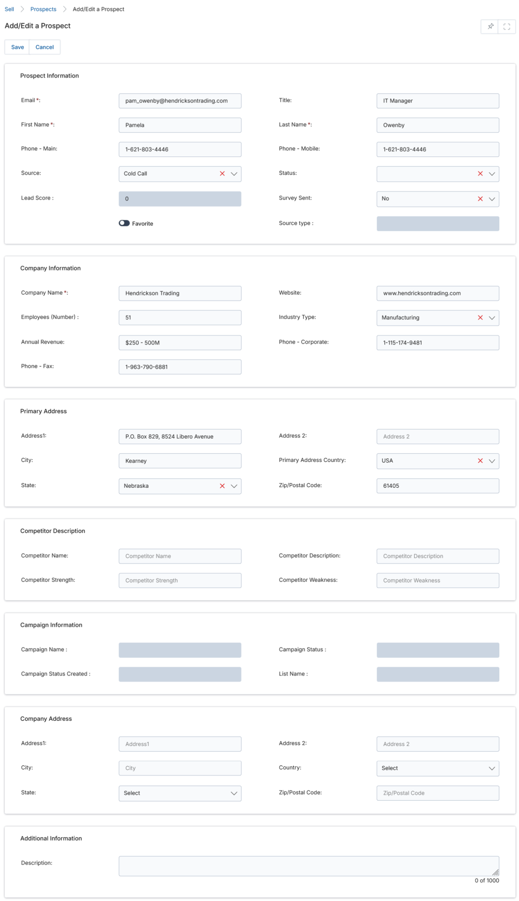 Lead Score History related list on View a Prospect page