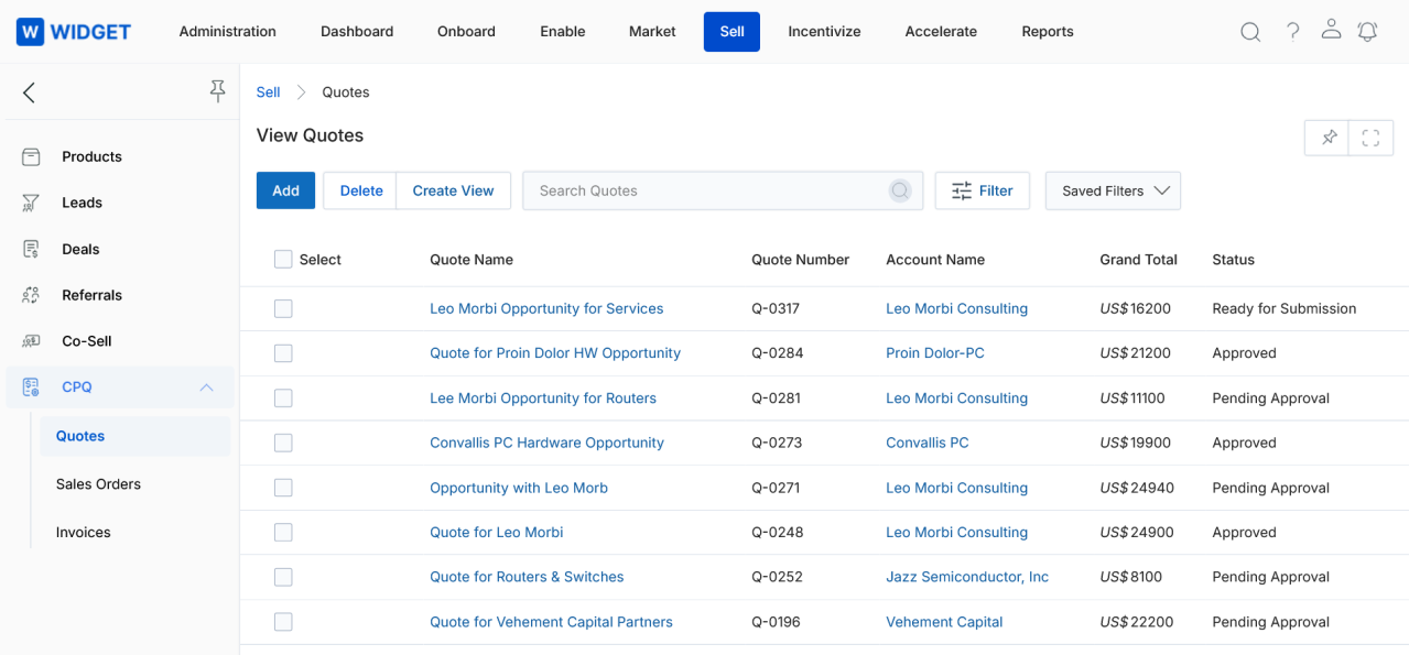 CPQ Price Management — Add a Quote form overview