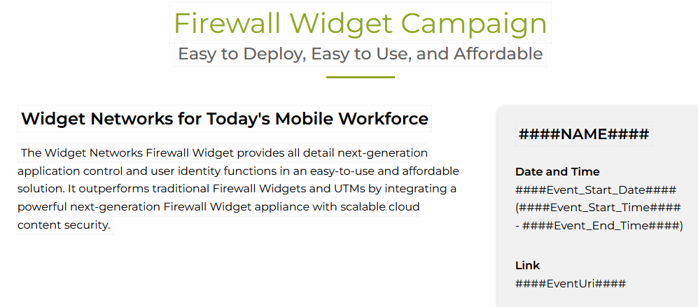 Modify Pages — Firewall Event and Widget Event pages listed with toggle switches