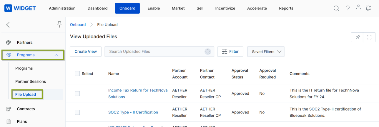 View a Uploaded File — File Upload Details and Approval History with Approve and More Info actions