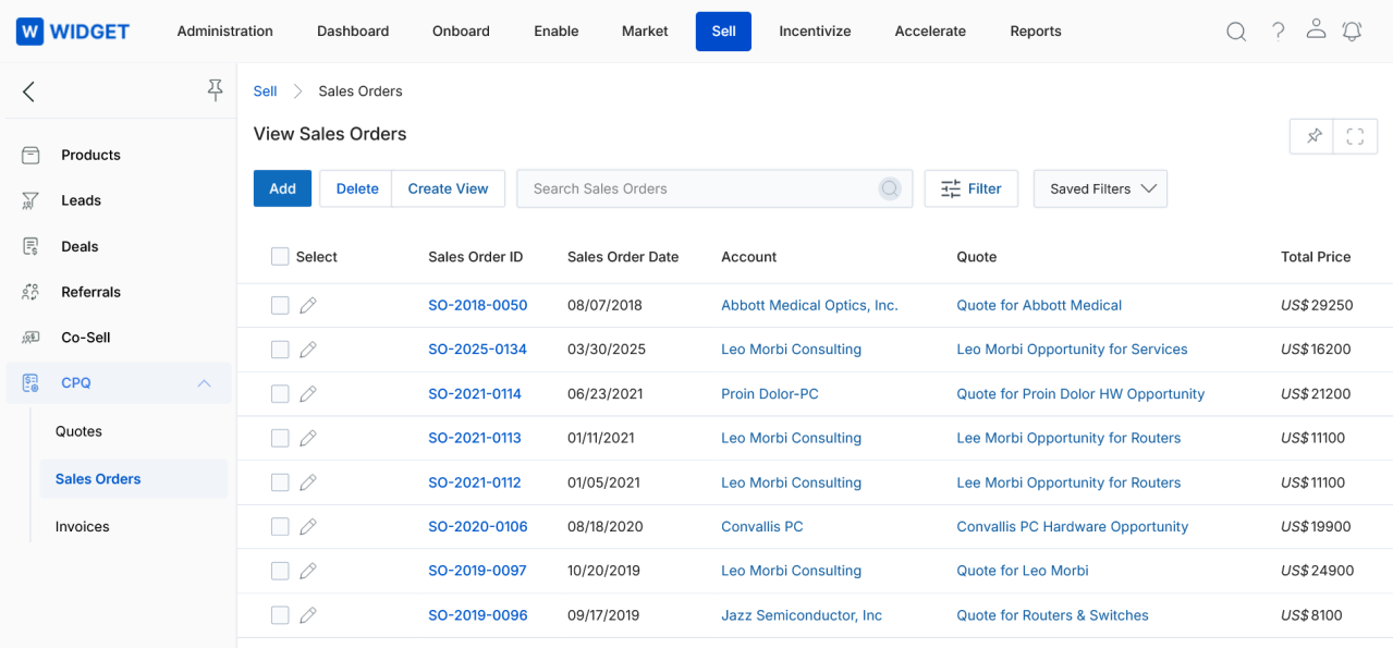 Add/Edit a Quote form showing Quote Information, Totals, Prepared For, and Address Information sections with input fields