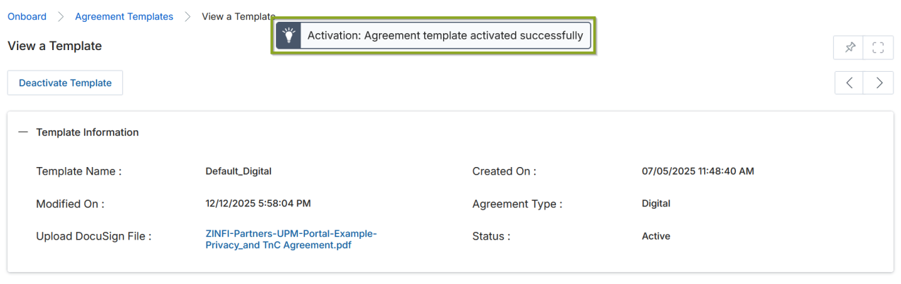 Partner login agreement screen — Mutual Privacy Agreement with I agree checkbox and Accept/Decline buttons
