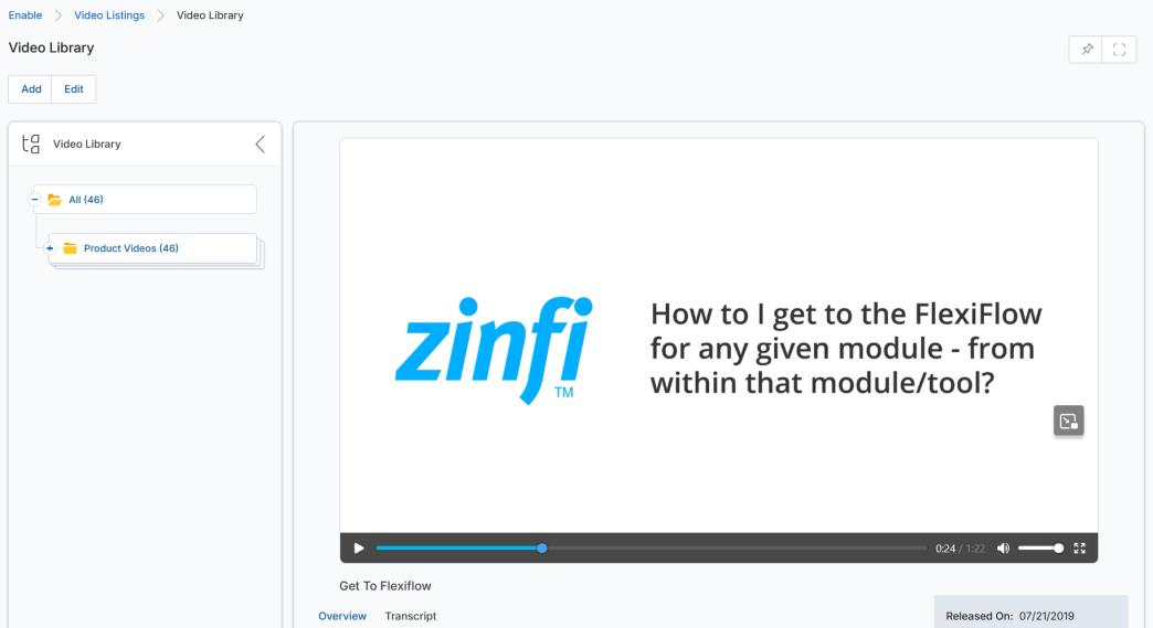 View Videos — filter pane open with available filter parameters