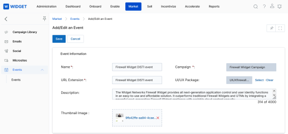 Event Details Management — Add/Edit an Event form