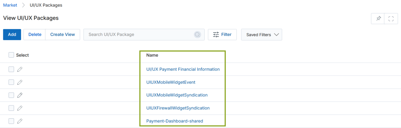 View a UI/UX Package details page showing UIUX Package Information with Name (UI/UX Payment Financial Information) and Default For Portal Pages (No), and Styles Scripts And Images related list showing two entries: PaymentFinancialInformation_Pages_Script (Content/Script) and PaymentFinancialInformation_Pages_CSS (Content/Style)