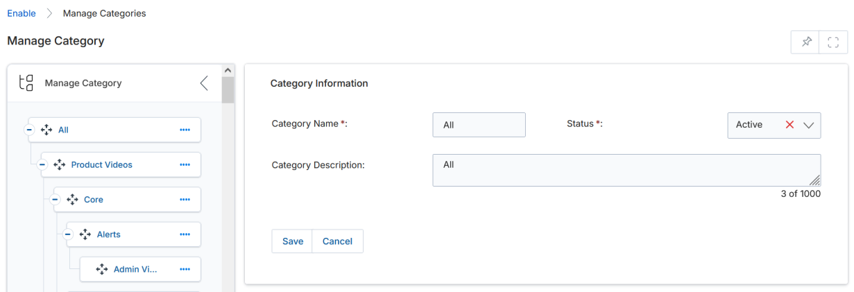 Manage Category — Category Information panel with Edit button
