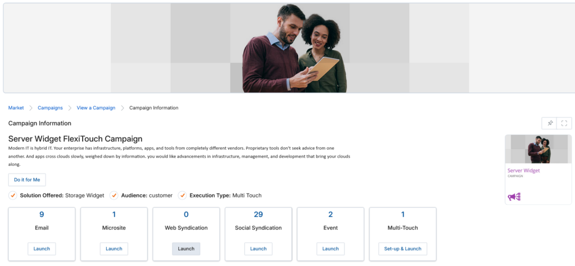 Launch Email Campaign page showing Campaign Details (non-editable) and Provide Details of Your Email sections
