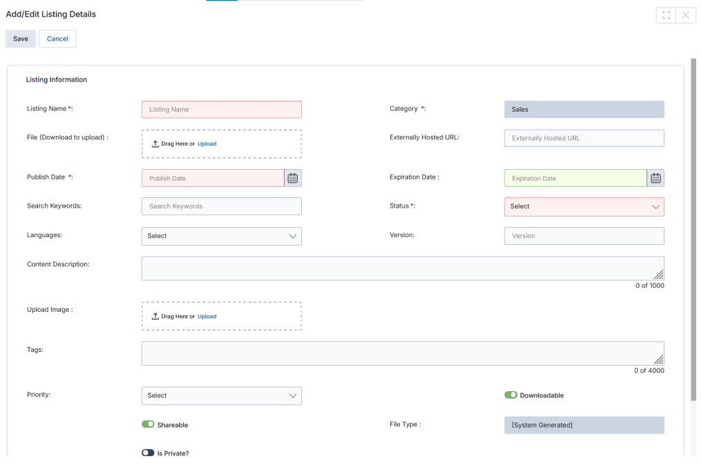 Manage Category page showing category tree on the left and View a Category panel on the right