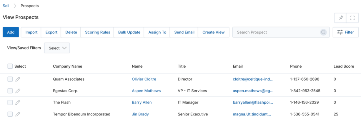 View Imports page — existing import history