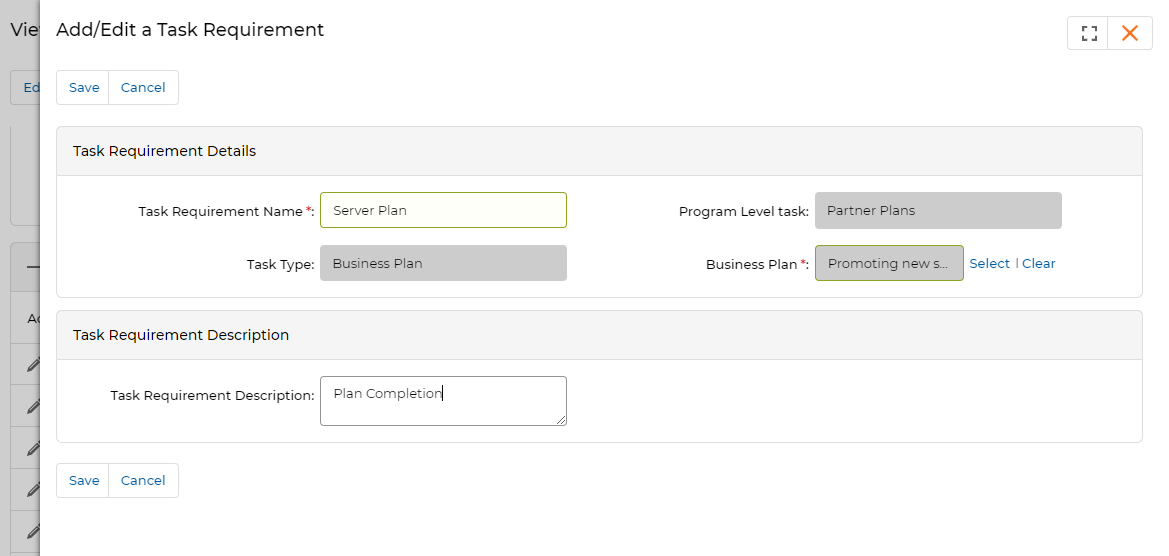 Leads — View a Program Level Task page