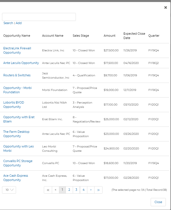 View a Quote — full detail page showing Quote Information, Totals, Prepared For, Address Information, Line Items, Sales Orders, and Approval History sections
