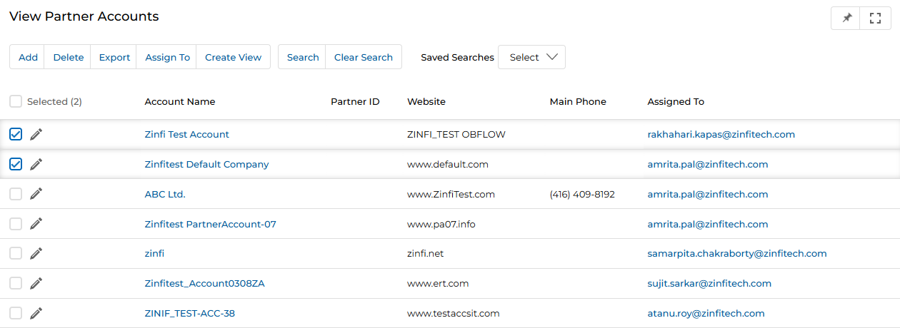 Export Columns List — All fields selected via the Export Fields dropdown