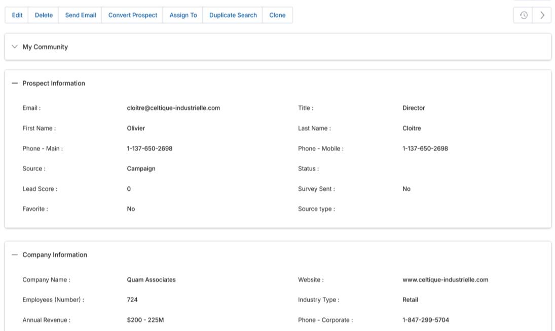 View Prospects — selecting records for Bulk Update