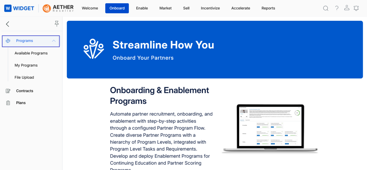 Onboard zone — Programs  alt=