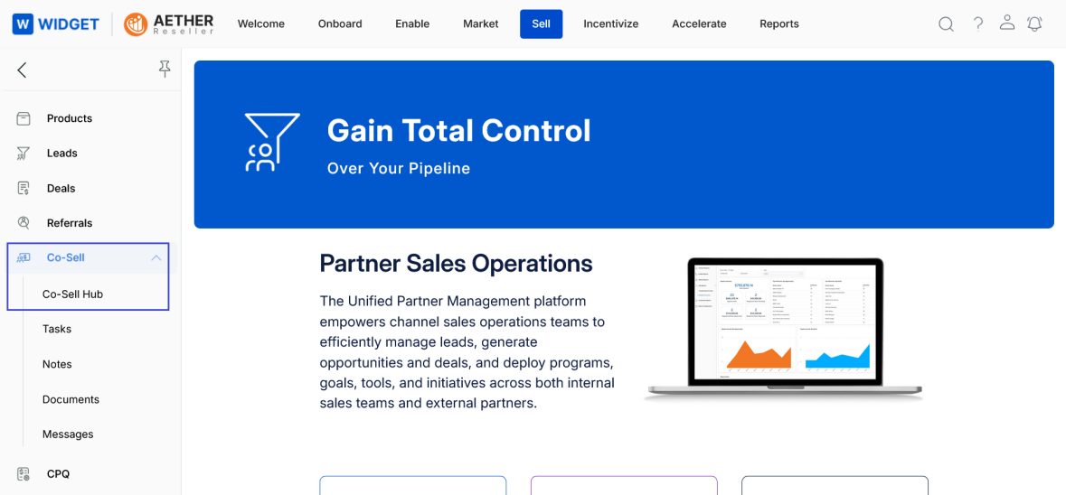 Co-Sell Hub navigation — Sell  alt=