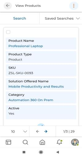 View Product detail showing Product Name, Product Type, SKU, Product Image, Retail Price, Currency, Minimum Price