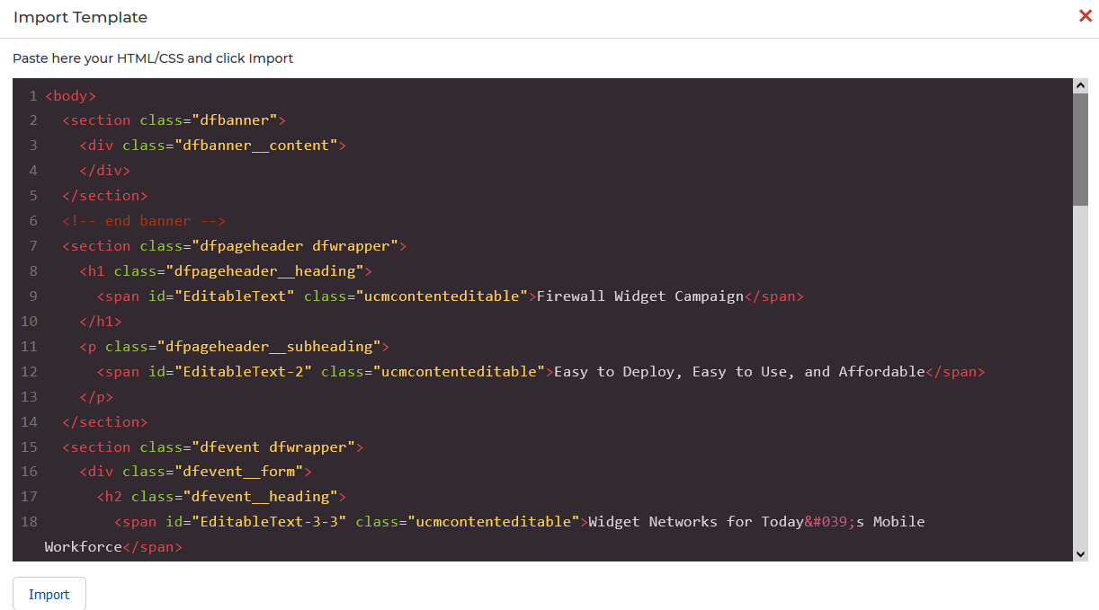 View an Event Page — Wireless Event page details with Dynamic Form Action set to Prospect