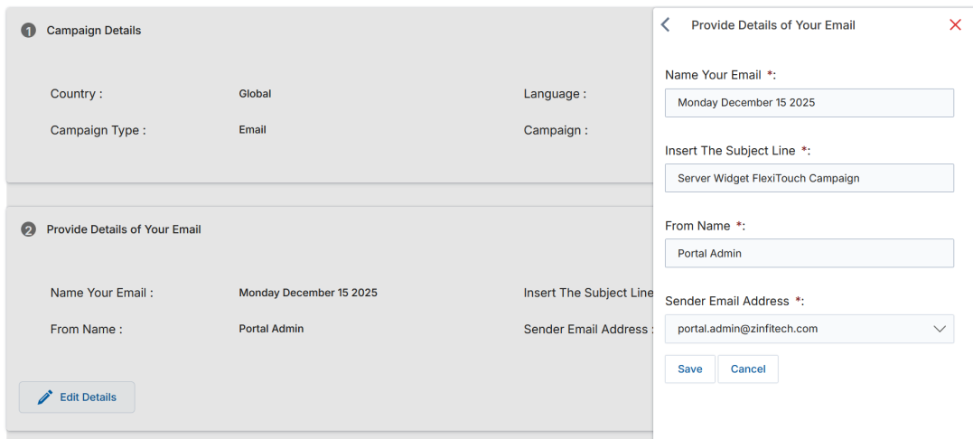 Select Recipients and Test Email section with Select Recipients and Send Test Email buttons