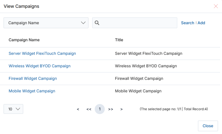 View UI/UX Packages popup — select the design package to apply to the event