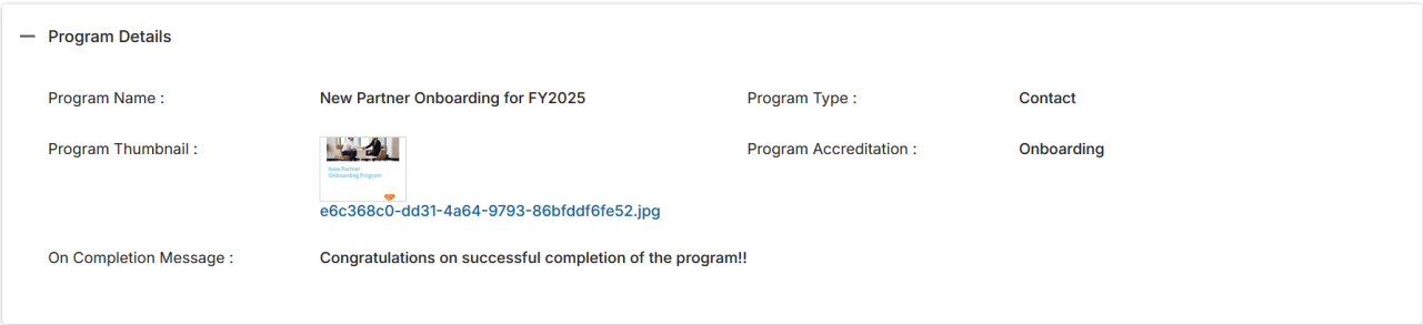 Partner Program Sessions section — showing session IDs, account, user, and status