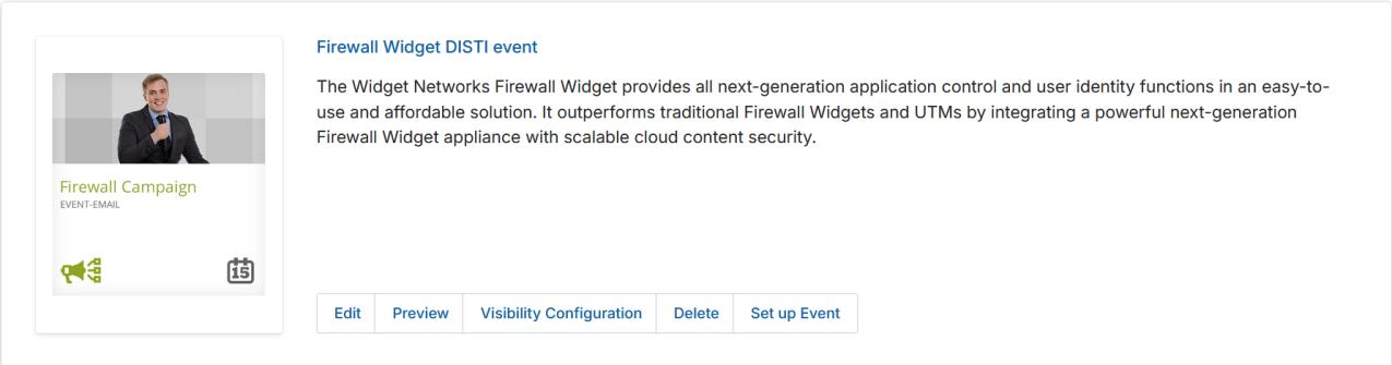 Add/Edit an Event page — Event Information and Template Sections (Header, Footer) with WYSIWYG editors