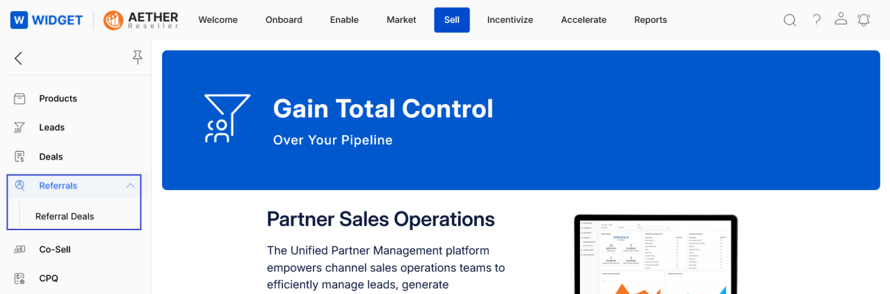 Sell navigation showing Referrals  alt=