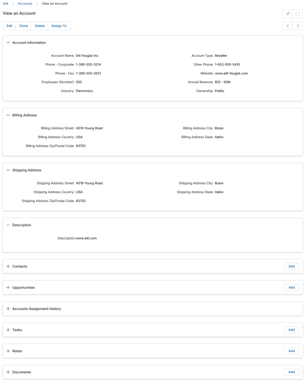 Export Accounts — All records mode with record range
