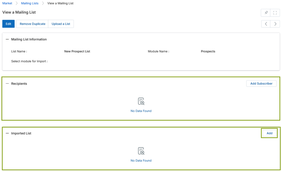 Add/Edit a List form with required fields: List Name text input and Module Name dropdown (Select with options)