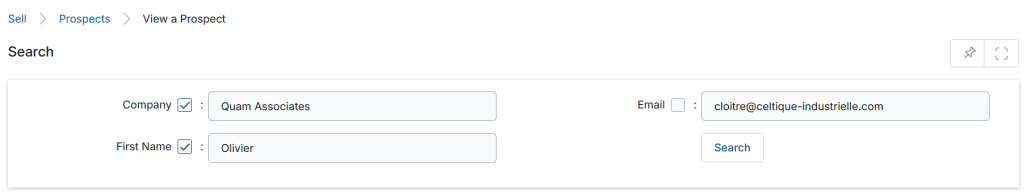 View Prospects — clicking a name to open details