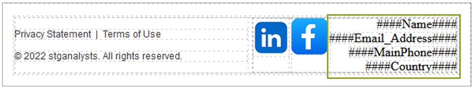Rendered email template showing 'Acme Reseller', zinfi.cp@gmail.com, 1-346-733-6955 and USA in the footer — hash codes replaced with actual partner data