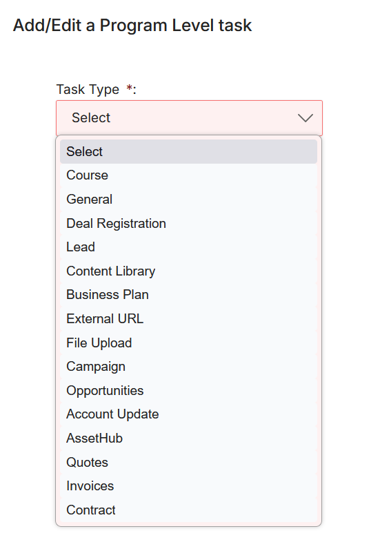 Add/Edit a Task Requirement — AssetHub type with Completion Criteria dropdown showing Asset Co-branded and Asset Approved