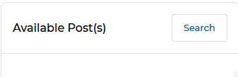Available Post(s) panel with Search button