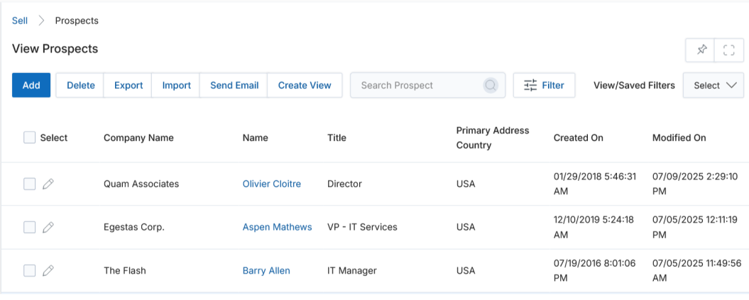 Select and Mapping Fields page — column-to-field mapping UI