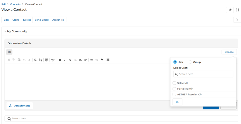 View Contact details page — Contact Information, Competitor Description, Primary Address, and related lists